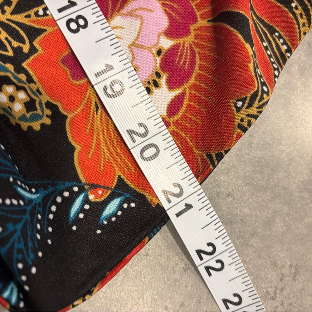 WRANGLER RETRO DRESS SHIFT SIZE MEDIUM 
70s FLAIR SLEEVE ORANGE BLACK W/FLOWERS - Picture 8 of 11